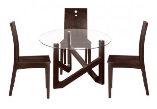 Madera Shark Dining Table with Wood Veneer Legs