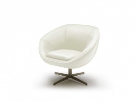 Classic White Bonded Leather Swivel Base Chair