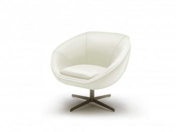 Classic White Bonded Leather Swivel Base Chair
