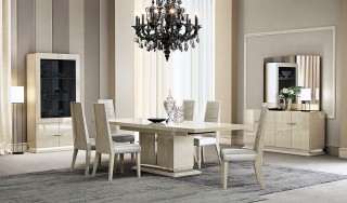 Elegant Rectangular Leather Breakfast Table Sets and Chairs