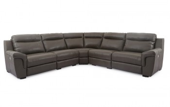 Unique Leather Corner Sectional Sofa with Soft Cushions