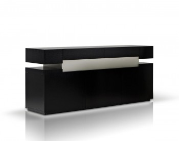 Dark Oak Contemporary Sideboard Buffet with Floating Top