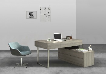 Modern Corner Desk with Shelves