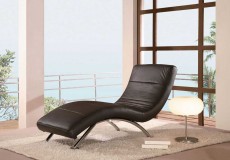 Black or White Leather Armless Love Chaise Black or White Leather Armless Love Chaise