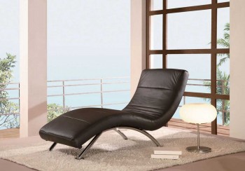Black or White Leather Armless Love Chaise