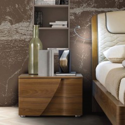 Made in Italy Leather Elite Design Furniture Set with Headboard Light
