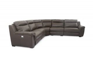 Unique Leather Corner Sectional Sofa with Soft Cushions