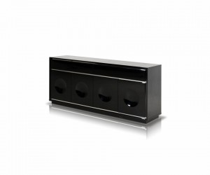 Four Door Crocodile Lacquer Buffet in Black