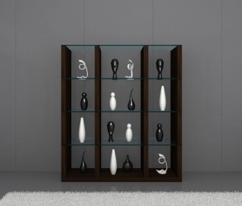 Float Contemporary Wall Unit in Timber Chocolate with Glass Shelves Float Contemporary Wall Unit in Timber Chocolate with Glass Shelves