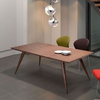 Contemporary Modern Sturdy Walnut Dining Room Table