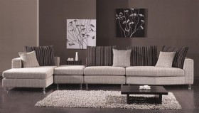 Contemporary Micro Upholstery Corner L-shape Sofa