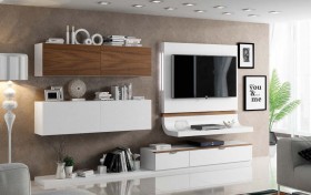 Elegant White Wall Unit for Living Room