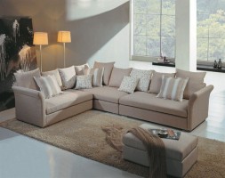 Elegant Micro Suede Fabric Corner Couch