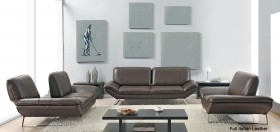 Brown Classic Italian Leather Living Room Set