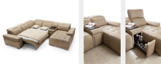 Fashionable Full Leather Corner Couch