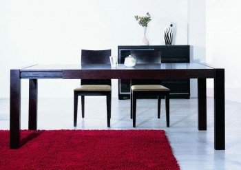 Extendable Contemporary Dining Table in Wenge Color Extendable Contemporary Dining Table in Wenge Color