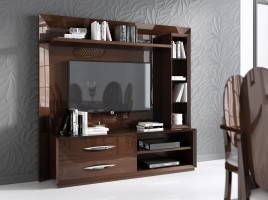 Made in Spain Walnut Protective Gloss Lacquer Wall Unit