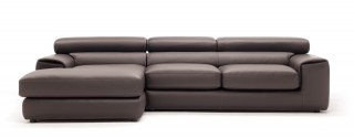 Graceful Full Leather Sectional with Chaise