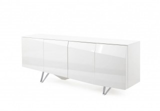 Modern White Buffet with Silver Legs