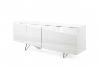 Modern White Buffet with Silver Legs