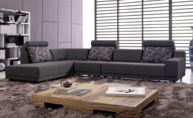 Stylish Microfiber Sectional Sofa with Chaise with Pillows