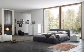 Made in Italy Wood and Nano Fabric Modern Contemporary Bedroom Designs