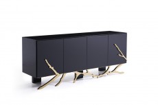 Luxury Black Buffet with Golden Accents Luxury Black Buffet with Golden Accents