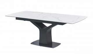 Beautiful Grey Brush Top and Stainless Steel Legs Dining Table