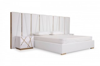 Unique Leather Luxury Bedroom Sets with Fully Upholstered Bed