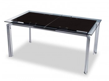 Queens Black Glass Contemporary Extendable Dining Room Table