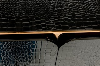 Amazing Black Crocodile and Rose Gold Dining Table
