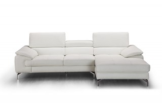 Advanced Adjustable Tufted Leather Sectional with Chaise