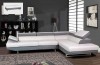 Contemporary Gray and White Sectional Sofa with Matching Ottoman
