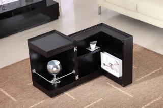 Contemporary Coffee End Table with Mini Storage Bar Inside