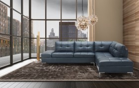 Advanced Adjustable Tufted Leather Corner Sectional Sofa with Pillows