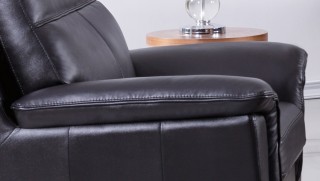 Black Contemporary Living Room Set Finest Italian Leather