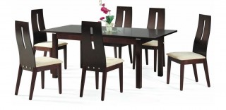 Dark Walnut Extendable Contemporary Dining Table