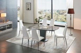 Extendable Dining Table with Four Chairs Set