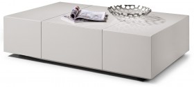 White Contemporary Glossy Finished Storage Coffee Table