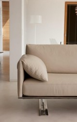 Contemporary Style Leather Curved Corner Sofa