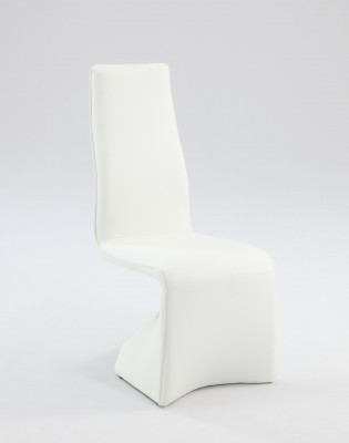 Fully Upholstered Side Chairs with Contour High Back In White or Black