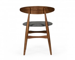 Modern Walnut Dining Table with Side Glass Accents