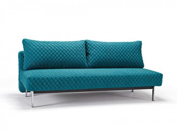 Petrol Blue Contemporary Sofa Bed with Texture Upholstery Petrol Blue Contemporary Sofa Bed with Texture Upholstery