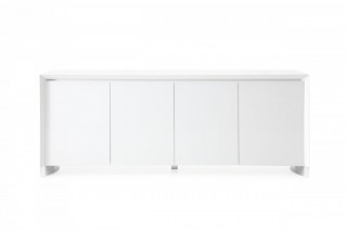 White High Gloss Buffet with Stainless Steel Base