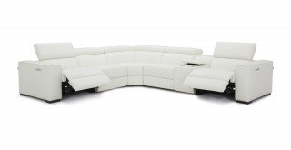 Breathtaking White Sectional with Italian Leather