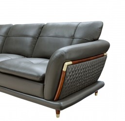 Contemporary Sectional in Top Grain Leather