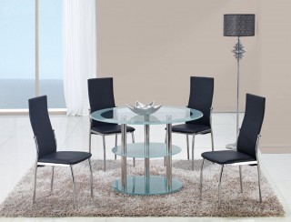 Contrasting Black or White Contemporary Dining Room Set