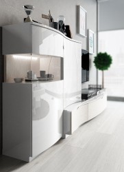 Contemporary Entertainment Wall Unit in White