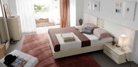 Lacquered Made in Spain Wood Modern Platform Bed