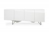 Modern White Buffet with Silver Legs